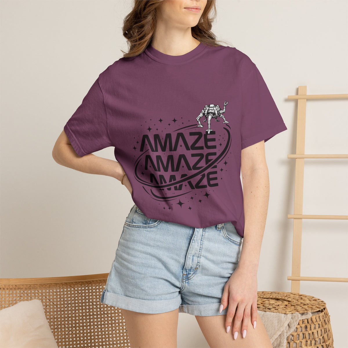 Amaze Space Graphic T-Shirt — Retro Planet & Rover Tee