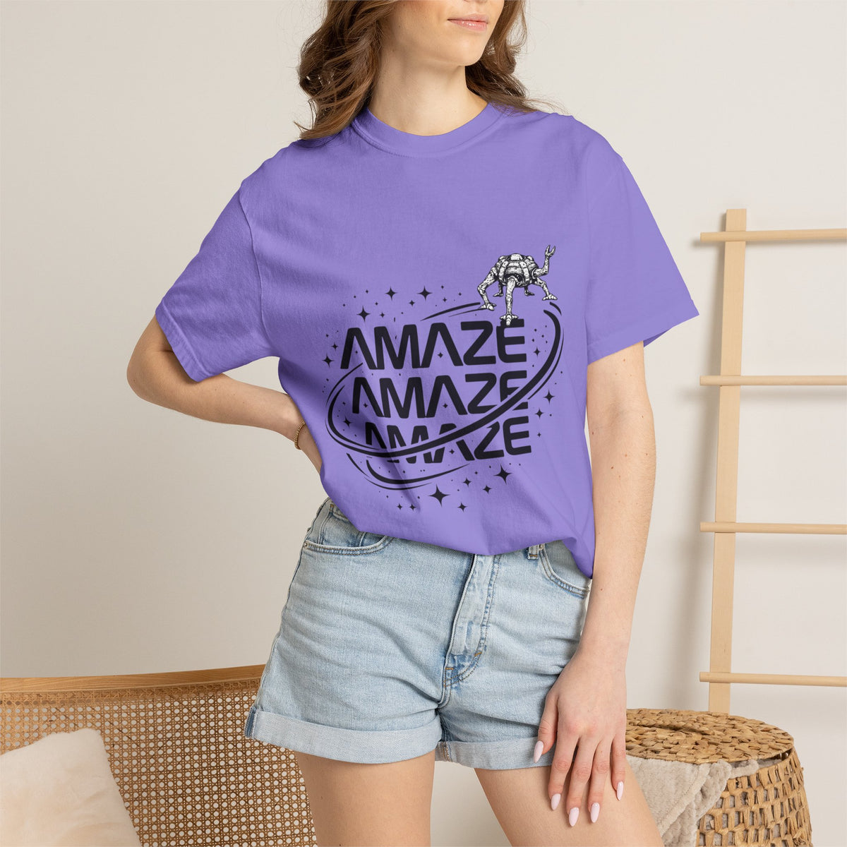 Amaze Space Graphic T-Shirt — Retro Planet & Rover Tee