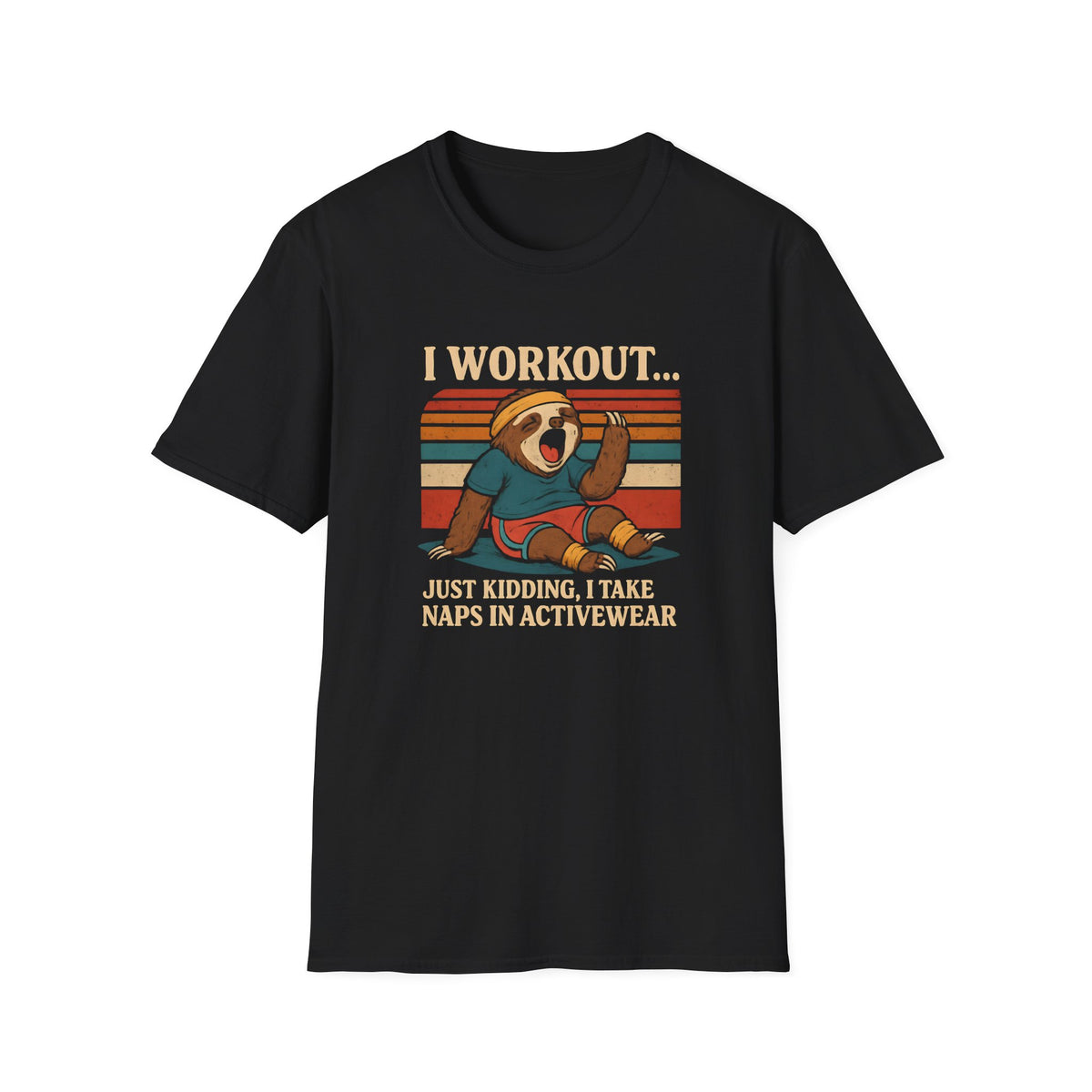 Napping Bear in Activewear T-Shirt