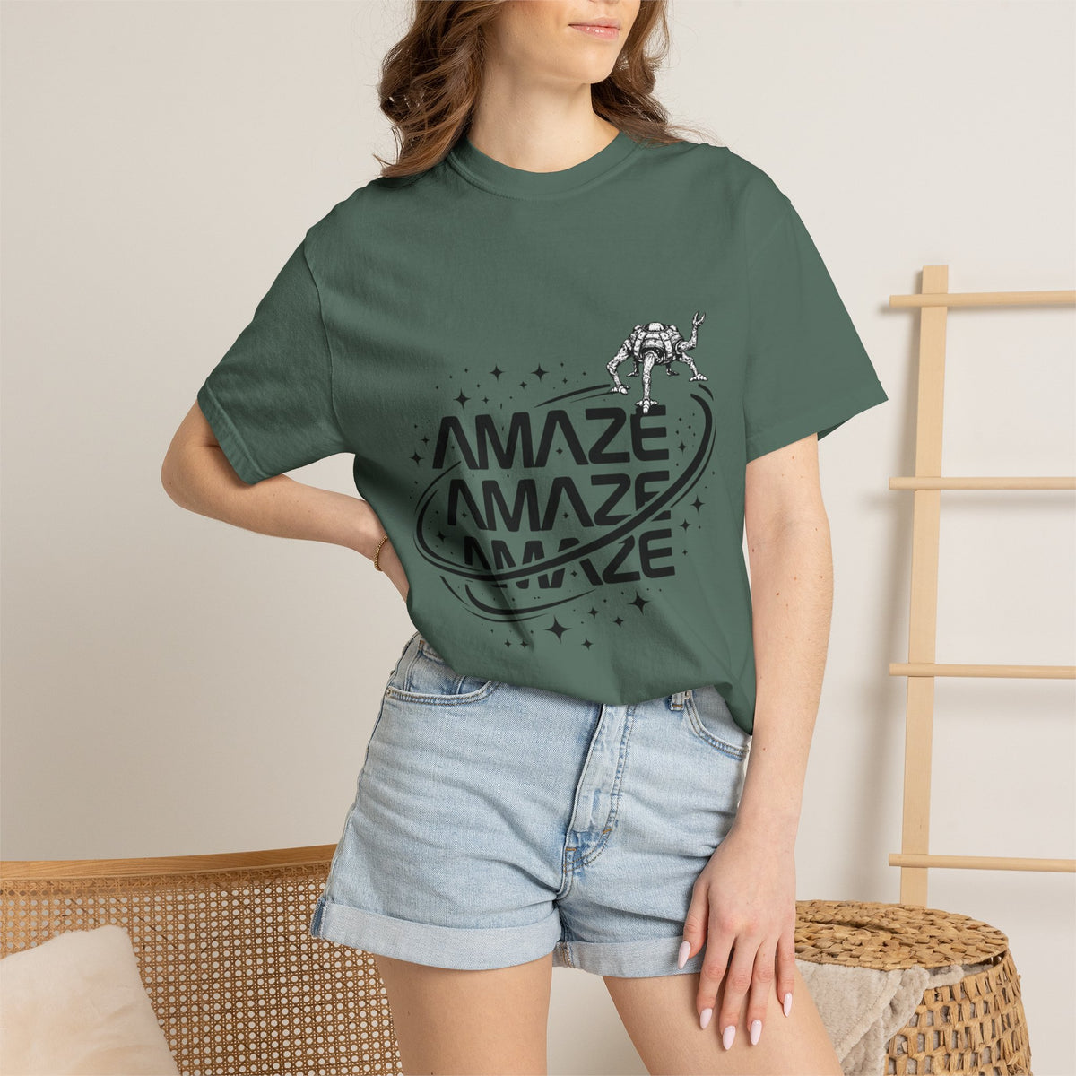 Amaze Space Graphic T-Shirt — Retro Planet & Rover Tee