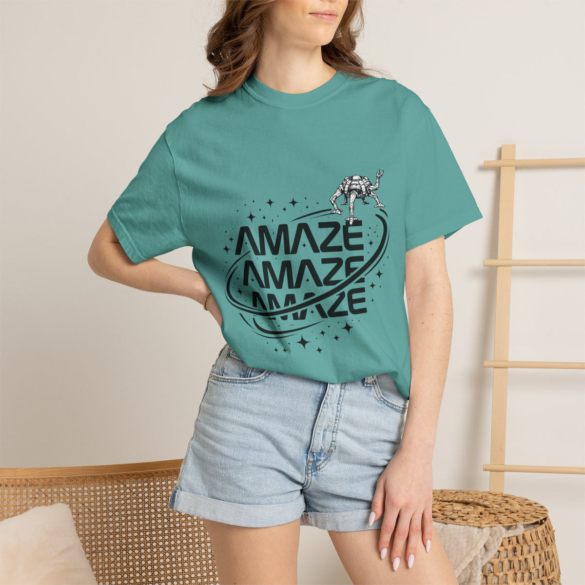 Amaze Space Graphic T-Shirt — Retro Planet & Rover Tee