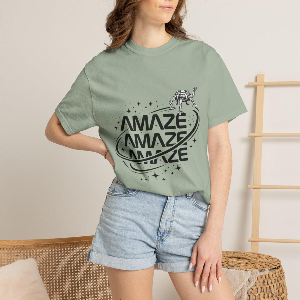 Amaze Space Graphic T-Shirt — Retro Planet & Rover Tee