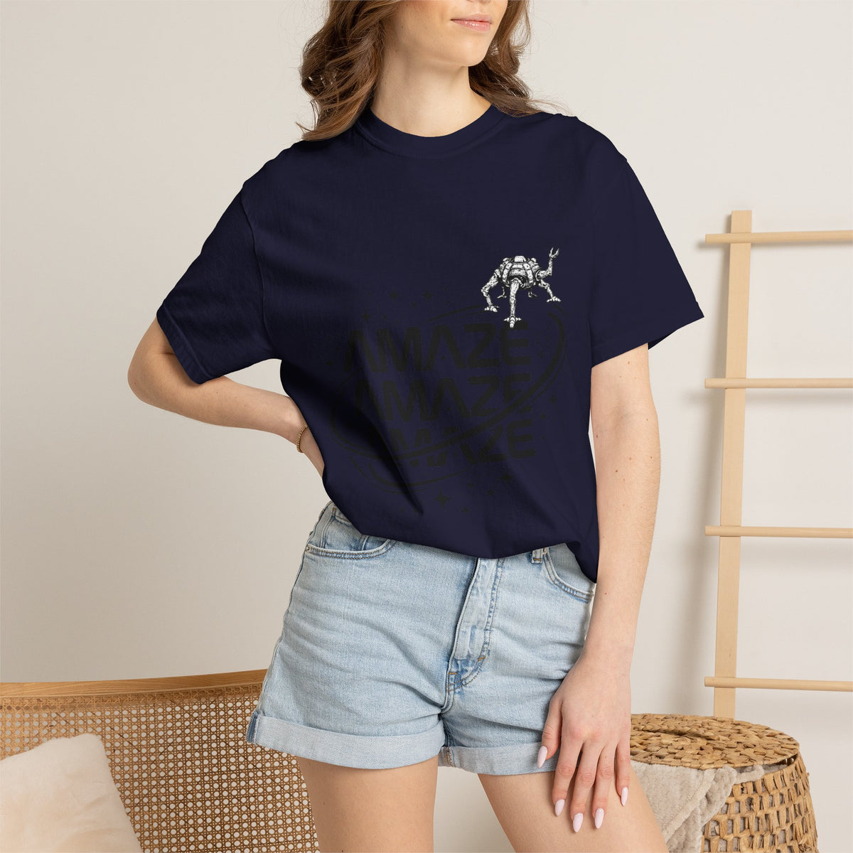 Amaze Space Graphic T-Shirt — Retro Planet & Rover Tee