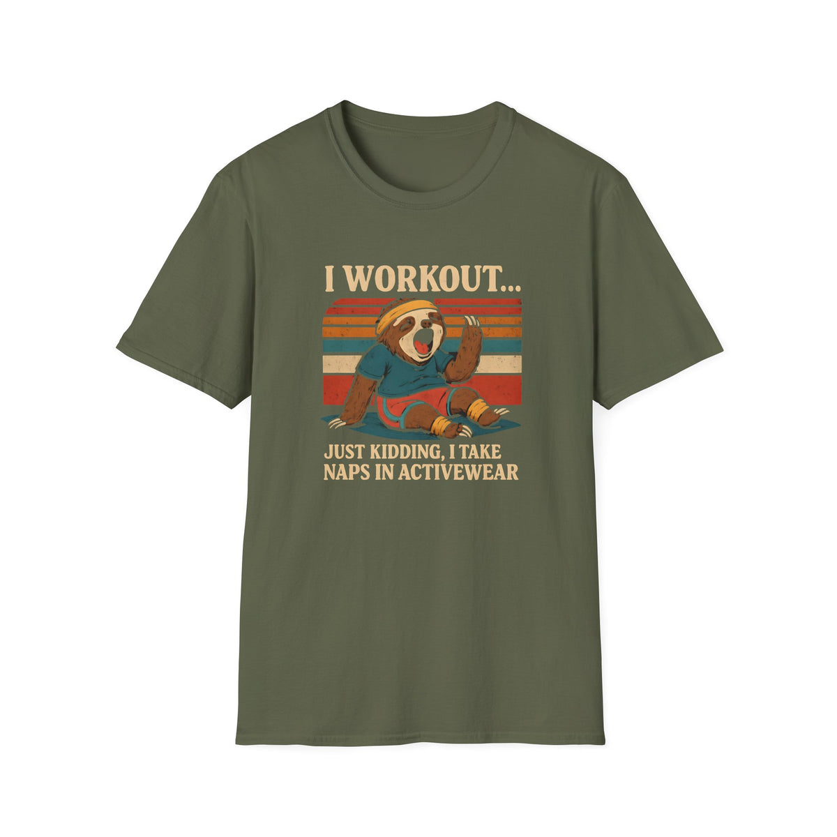 Napping Bear in Activewear T-Shirt