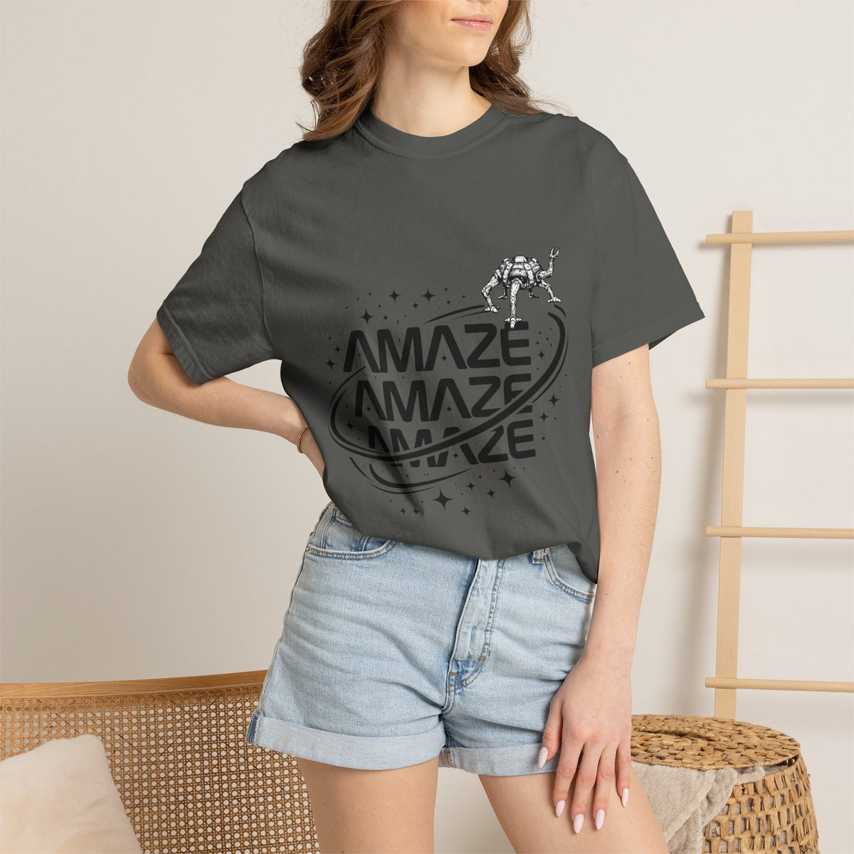 Amaze Space Graphic T-Shirt — Retro Planet & Rover Tee