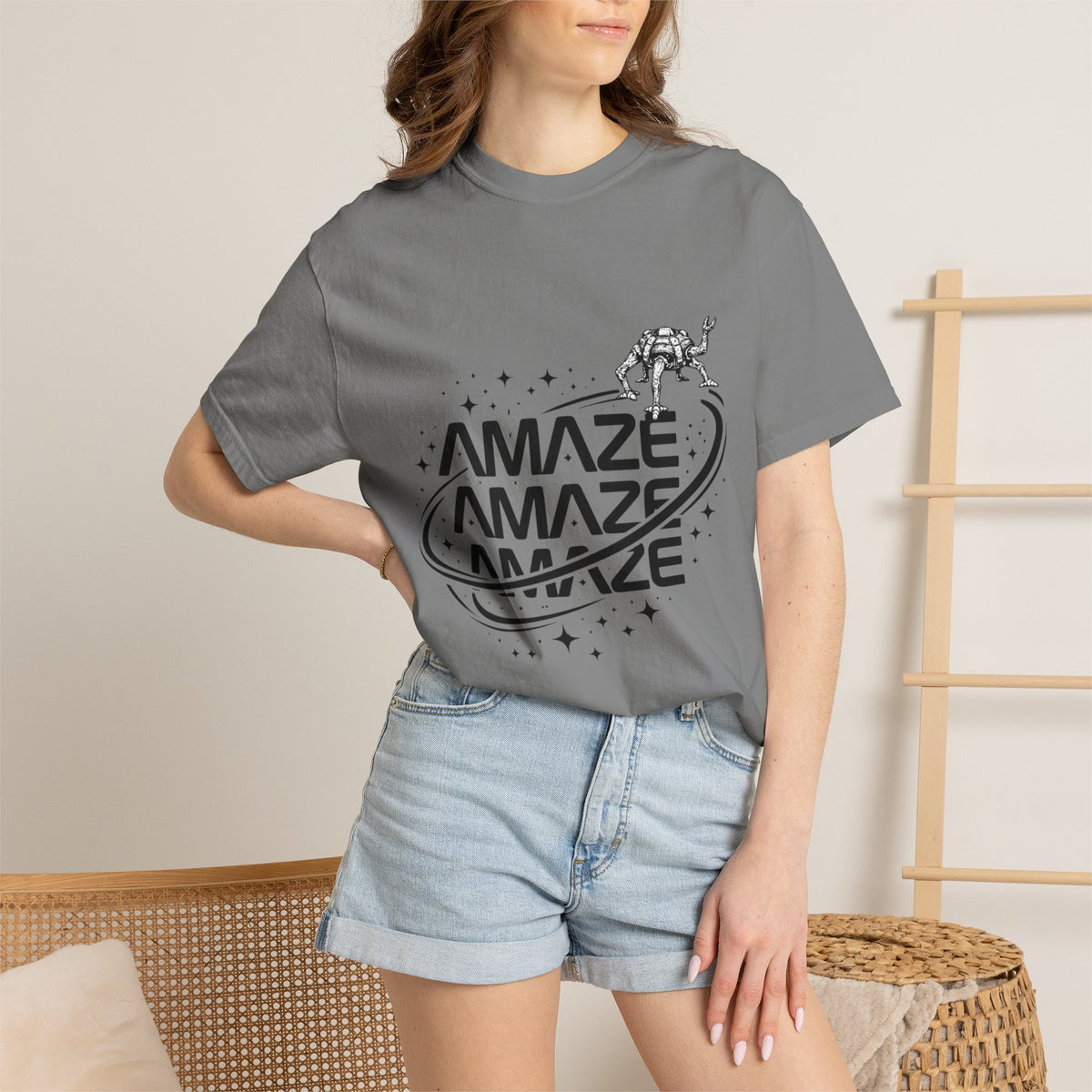 Amaze Space Graphic T-Shirt — Retro Planet & Rover Tee