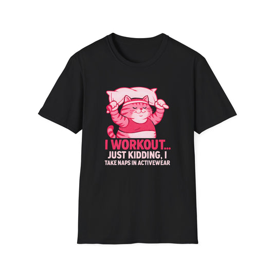 Napping Cat in Activewear T-Shirt